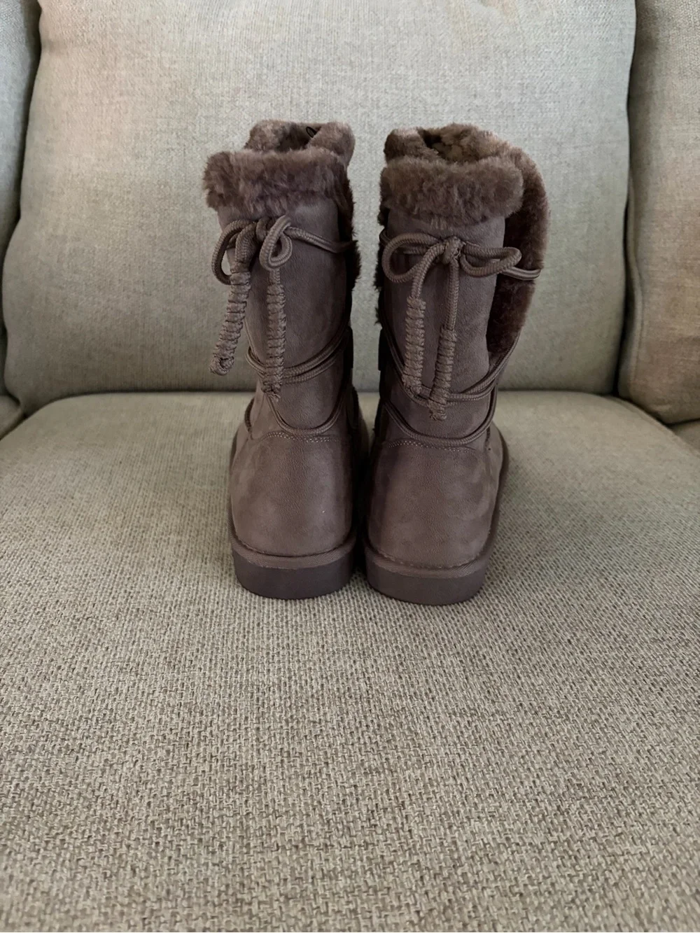 Arizona Jean Company Brown Faux Suede Shearling Boots